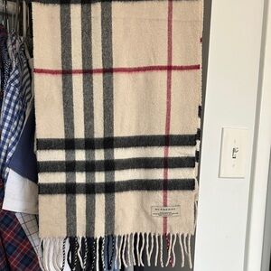 Burberry Beige, Black & Red Classic Check Scarf